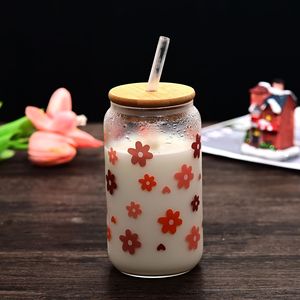 Nouvelle Sublimation Transparent 400-500ml Verre Creative Pot Thé Jus Lait Café Tasse Durable Conteneur D'eau Sublimation Canister - Product Image 3
