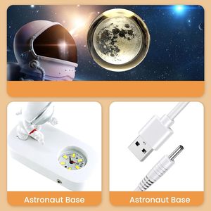 Luz nocturna de bola de cristal de galaxia 3D con astronauta, lámpara de Decoración de mesa para dormitorio, sala de estar, Base de resina, alimentado por USB, regalo - Product Image 6