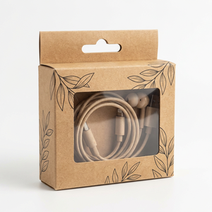 Simple Window Hanging Hole Paper <b>Box</b>, Custom Logo For Earphone Data Cable Gift <b>Packing</b> - Product Image 4