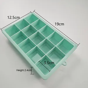Nóng bán Silicone khuôn sản xuất 15-lỗ lớn Silicone Maker khuôn mini Silicone Ice Cube khay - Product Image 4
