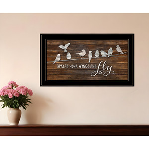 Arte della parete HMS spiegare le ali e volare 2 nero incorniciato stampa - Product Image 1