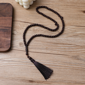 Collier Tasbih en acrylique en forme de citrouille avec 99 perles, chapelet musulman islamique, bracelet de prière du Moyen-Orient avec pompon décoratif - Product Image 5