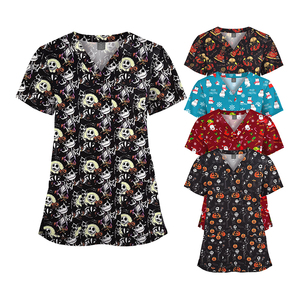 ชุดพิมพ์ลายฮาโลวีนทุกรูปแบบนุ่มสบายผ้าสแปนเด็กซ์เนื้อนุ่มใส่ง่ายต่อการสวมใส่ในที่ทำงานชั้นนำพยาบาลขัดผิว - Product Image 1
