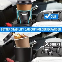 Support de tasse extensible pour voiture, réglable, installation facile, grande fente pour tasses, compatible avec la plupart des voitures, fixation sécurisée pour bouteille, ABS noir, siège arrière