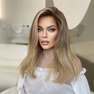 Offre Spéciale 12A qualité <span class=keywords><strong>cheveux</strong></span> Ombre blonde vierge cuticule aligné européen <span class=keywords><strong>cheveux</strong></span> humains avant de lacet perruques avec longue <span class=keywords><strong>frange</strong></span> latérale - Product Image 5