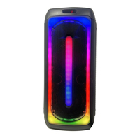 Système audio portable à double haut-parleur de 8 pouces en plastique, écran d'affichage, batterie, LED RGB, micro sans fil, BT/USB/AUX/RCA/XLR/TF 10W