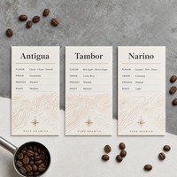 Carte de saveurs de café personnalisée pour présentoir de comptoir de café, feuille de notes de dégustation de grains, insert de menu pour boutique de café