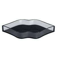 Plateau en acrylique néon en forme de lèvres, plateau de service personnalisé en PMMA transparent, bord clair, 3 mm d'épaisseur, plateau en perspex lucite pour décoration de mariage