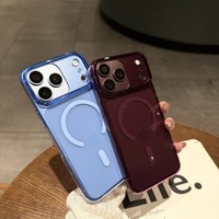 Nouvelle coque de protection magnétique élégante couleur cerise pour iPhone 18 17 Pro Max, transparente et anti-rayures