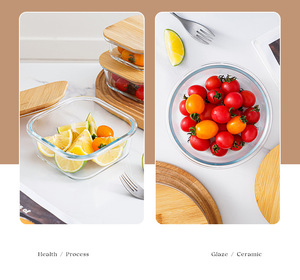 La boîte à lunch de four à vague japonaise en verre <span class=keywords><strong>pyrex</strong></span> à haute teneur en borosilicate préserve la fraîcheur des aliments - Product Image 1