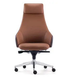 Luxury Commercial Standard Arm Executive High Back Swivel Executive Boss PU Leather Office Chair