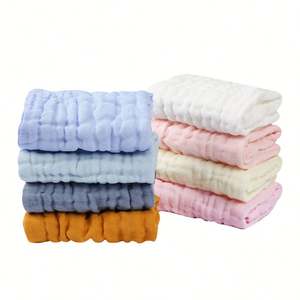 Lingettes en mousseline de coton, serviette en gaze pour le visage, réutilisable, douce, lingettes pour nouveau-nés, 6 couches, bain, douche, lavage - Product Image 4