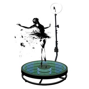 Cabine photo vidéo ronde à 360 degrés pas chère, cabine photo automatique avec logo, rotation à 360 degrés, cabine photo avec anneau lumineux LED - Product Image 1