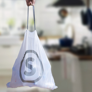 SHIMOYAMA Lot de 30 grands sacs poubelles écologiques en PEHD avec cordon de serrage pour poubelle domestique, poubelle à déchets et déjections canines - Product Image 1