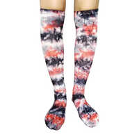 Chaussettes de compression à motif numérique respirantes personnalisées en gros, chaussettes hautes jusqu'au genou, en nylon doux, nouvelle mode, tie-dye, sublimation