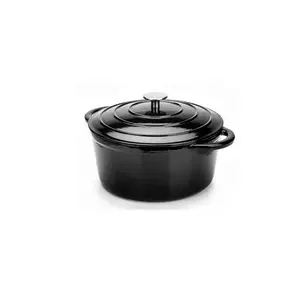 Gietijzeren Brander Cocotte Ronde 5l Zwart 26Cm