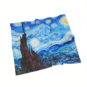 ZiYi Oil Painting Silk <b>Scarf</b> 70x180Cm Double Sided Printed Fashion <b>Wrap</b> For Women Elegant Multi Functional All Seasons Accessory - Product Image 3