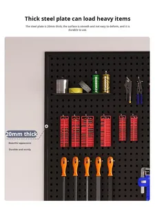 Tùy Chỉnh Hiện Đại Thân Thiện Với Môi Công Cụ Tường Pegboard Phổ Phần Cứng Lưu Trữ Đục Hội Đồng Quản Trị Thép Không Gỉ Tự Động Sửa Chữa Tường - Product Image 3