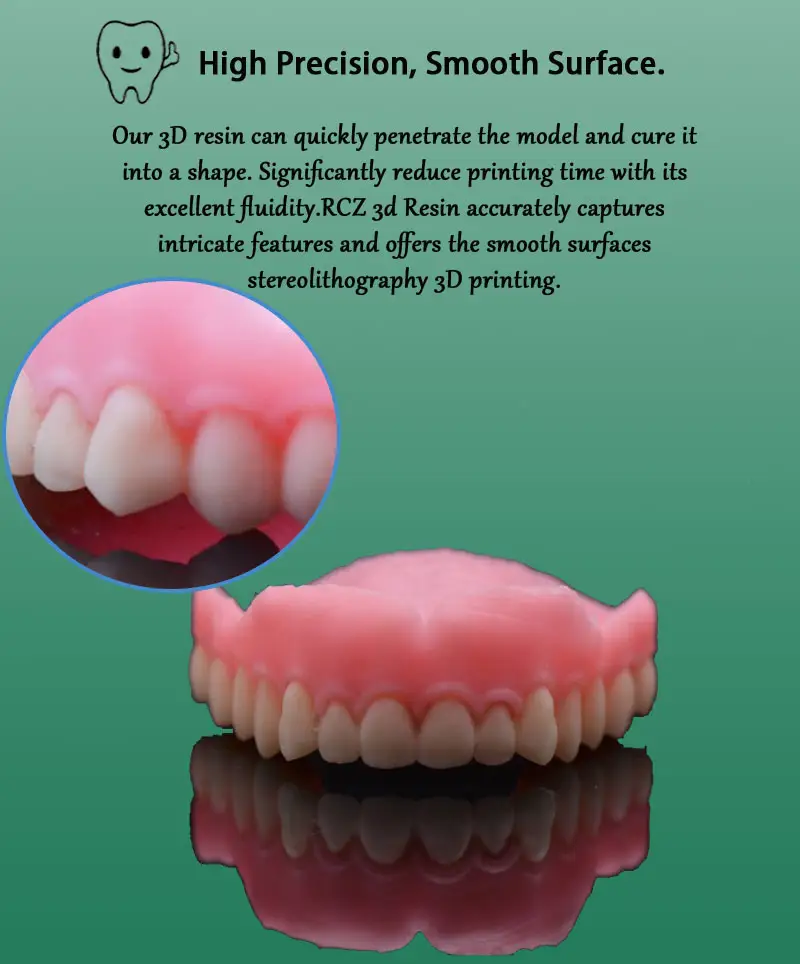 높은 정밀도 Biocompatibility bility 틀니 기초 수지 LCD DLP 인쇄 기계를 위한 3D 치과 수지