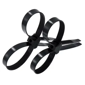 Handcuffs, Disposable Plastic Self-locking Double Tube Tie Double Hole and Double Button Nylon White Black CE ROHS Police Nylon