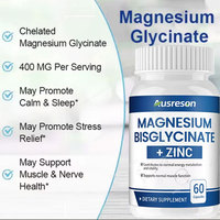 Capsules de bisglycinate de magnésium et de zinc OEM 400 mg 500 mg, complément sportif à marque privée, capsules de bisglycinate de magnésium 1000 mg