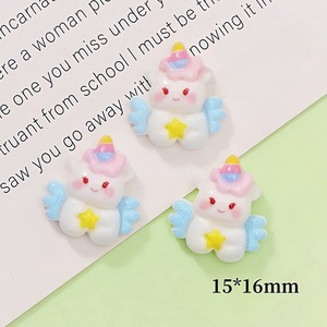 Breloques pour ongles et pinces à cheveux, motif Petit Cheval Blanc Arc-en-ciel, en résine miniature, faites main, DIY, Noël - Product Image 3