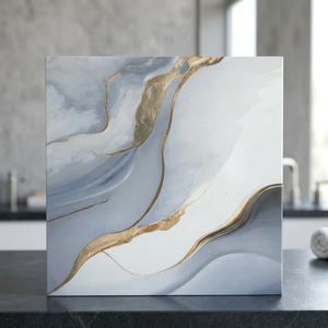 Carreaux de sol en céramique émaillée gris marbre granit 40x40cm 8mm, porcelaine, design d'intérieur - Product Image 3