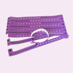 Pulsera médica barata con logotipo personalizado, pulseras de plástico de vinilo impermeables para eventos de hospital de una sola vez - Product Image 2