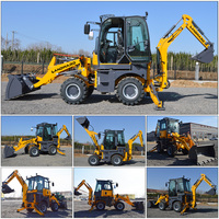 Gratis pengiriman Mini Towable Backhoe Loader 4x4 Backhoe mesin penggerak bumi Diesel depan pemuat traktor Backhoe retrosnadora