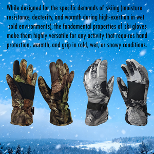 Gants de ski imperméables et chauds pour hommes et femmes, compatibles avec les écrans tactiles - Polyester léger pour les sports de neige en plein air - Product Image 3