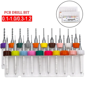 Jeu de forets hélicoïdaux Honsen SI-DRST en alliage dur 45-50HRC, longueur 38 mm, 0,3-1,2 mm pour le perçage de PCB, plastique et métal - Product Image 2