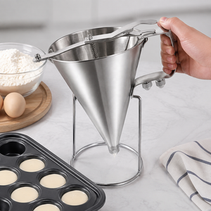 Dispenseur de pâte et de confiture quantitatif spécial pour la décoration de gâteaux, avec entonnoir pour sauce chocolat et support pliable, pour machine à <span class=keywords><strong>donuts</strong></span> et desserts - Product Image 3