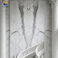 Panneau mural en pierre imperméable KT STONE, beige chaud, motif marbre diagonal, pour salle de bain, zone humide, spa, douche, crédence de lavabo