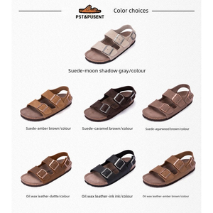 Sandalias planas de cuero de vaca Birkenstocks, zapatillas de corcho de piel de vaca sin cordones para Niñas para todas las estaciones, primavera, verano, invierno y otoño - Product Image 6