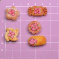 Cabochon plat en résine, motif fleur kawaii, gâteau, pain, simulation d'aliments, fournitures d'art, accessoires de décoration pour loisirs créatifs DIY