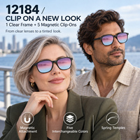 Lunettes de soleil magnétiques 5 en 1 à clipser, verres polarisés TAC, monture intégrale, légères, anti-radiation UV400, unisexes