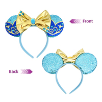 Bandeaux d'oreilles de souris à paillettes de dessin animé 2025, bandeaux de Minnie Mouse scintillants pour les filles princesses, décoration de fête d'anniversaire, coiffe
