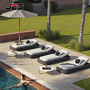 Chaise longue extérieure de restaurant tissée par corde avec cadre en aluminium de recliner de profil bas de <span class=keywords><strong>coussin</strong></span> - Product Image 1