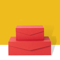 Boîtes cadeaux rigides pliables de luxe en carton rouge rectangulaire pour demoiselles d'honneur, Noël, avec couvercle magnétique pour cadeaux