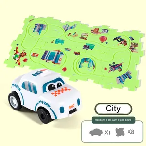 חידות מפלסטיק מסלול לשחק צעצוע עיר אוקיינוס השמיים סדרת רכב צעצוע מכונית מסלול סט פאזל רכבת צעצועים מכוניות