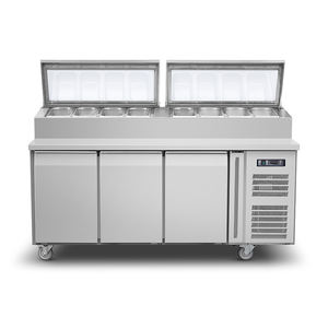 Réfrigérateur de comptoir pour cuisine commerciale, réfrigérateur de présentation, réfrigérateur à 3 portes, table de préparation pour sandwichs et pizzas, réfrigérateur pour la préparation des aliments - Product Image 3