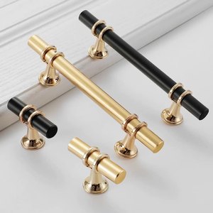 Poignées en alliage Zine or noir armoires de cuisine de luxe armoires à vin tiroirs modernes commodes 96mm 128mm placards d'école hôtel GQK - Product Image 1