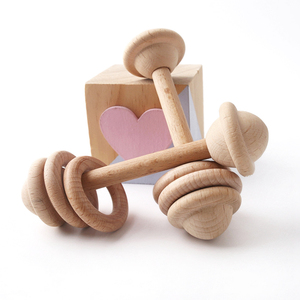 Organique Hêtre En Bois Anneau <span class=keywords><strong>De</strong></span> Dentition Bébé Jouer à la Gym Hochet Jouets - Product Image 6