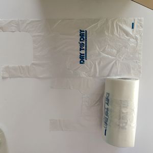 Vest plastic <b>carrier</b> <b>bag</b> Big shopping plastic <b>bags</b> Fruits vegetable t-shirt food <b>bag</b> on roll - Product Image 6