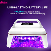 Lampe à ongles UV LED sans fil professionnelle rechargeable IBelieve Strong 8000mah, lampe UV personnalisée pour salon