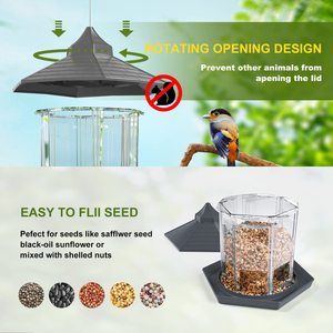ที่ให้อาหารนกป่ารูปทรงหกเหลี่ยมสำหรับแขวนกลางแจ้ง Petdom Garden Yard - Product Image 3