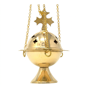 Quemador de Incienso de Latón de Alta Demanda con Cadena Colgante Ornamental y Resorte, Ecológico y Personalizable, Decoración del Hogar para Aromaterapia y Meditación - Product Image 1