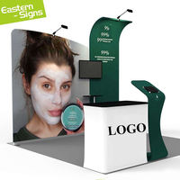 Stand d'exposition personnalisé 10*10 pieds avec logo imprimé, cadre en aluminium et tissu tendu pour toile de fond d'expo
