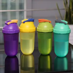 16OZ 500ml Fábrica Personalizado Novo Design Bala Em Forma De Plástico Protein Shaker Garrafas De Água Redonda Shaker