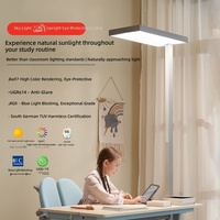 Lampe de bureau à spectre complet pour le soin des yeux, design européen et américain, commande tactile/voix, alimentée par piles AAA, idéale pour l'étude et les bureaux à domicile